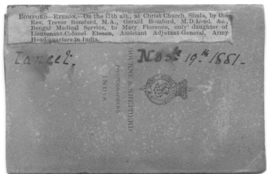 Bomford Eteson marriage notice 1881